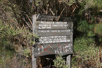 Teneriffa Wanderwegweiser im Chinyero-Gebiet